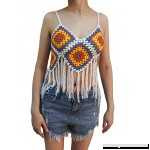 Marpressel Women's Multi Colour Hand Crochet with Tassel Top Vest Beach Bikini Bra White B07PCP84H1